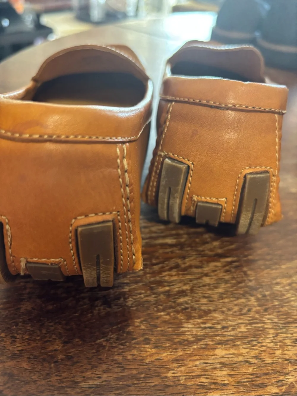 Polo by Ralph Lauren Men’s Cognac Leather Slip-On Loafers